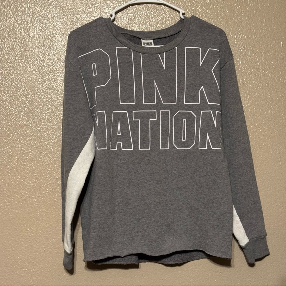 PINK Victoria's Secret Gray Long Sleeve Tee
